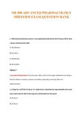NR 508 ADVANCED PHARMACOLOGY&NewLine;MIDTERM EXAM QUESTION BANK