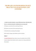 NR 508 ADVANCED PHARMACOLOGY&NewLine;PRACTICE EXAM QUESTION AND&NewLine;ANSWERS