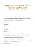 NR 508 ADVANCED PHARMACOLOGY&NewLine;MIDTERM AND FINAL EXAM&NewLine;QUESTION AND ANSWERS