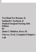 Test Bank For Brunner & Suddarth's Textbook Of Medical-Surgical Nursing 16th Edition By Janice L&period; Hinkle & Kerry H&period; Cheever ISBN 9781975221133