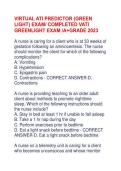 VIRTUAL ATI PREDICTOR &lpar;GREEN&NewLine;LIGHT&rpar; EXAM&sol; COMPLETED VATI&NewLine;GREENLIGHT EXAM &sol;A&plus;GRADE 2023