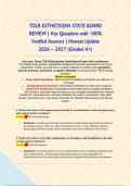 TDLR ESTHETICIAN STATE BOARD REVIEW &vert; Key Questions with 100&percnt; Verified Answers &vert; Newest Update 2026 &ndash; 2027 &lpar;Graded A&plus;&rpar;&NewLine;
