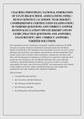 COACHING PRINCIPLES &vert; NATIONAL FEDERATION OF STATE HIGH SCHOOL ASSOCIATIONS &lpar;NFHS&rpar; &sol; HUMAN KINETICS &vert; ACADEMIC YEAR 2026&sol;2027 &vert; COMPREHENSIVE CERTIFICATION EXAMINATION &vert; 50 VERIFIED QUESTIONS AND CORRECT ANSWER RATIONALES &vert; LATEST UPDATE 2026&sol;2027 &vert; STUDY