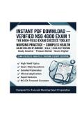 NSG 4000 Verified Exam 1 &vert; Nursing Practice &ndash; Complex Health &vert; Galen College of Nursing &vert; Q & A &vert; 2026&sol;2027 Edition NSG 4000 - Exam 1 galen collage