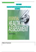 Test Bank for Essential Health Assessment 1st Edition by Janice M&period; Thompson &vert; Chapters 1&ndash;24 Complete &vert; Questions and Answers &vert; Latest Updated 2025&ndash;2026