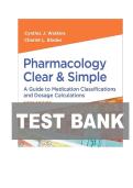 TEST BANK FOR Pharmacology Clear and Simple&colon; A Guide to Medication Classifications and Dosage Calculations Fifth Edition by Cynthia J&period; Watkins&comma; Charlet L&period; Blades ISBN&colon;978-1719651196 COMPLETE GUIDE 100&percnt; VERIFIED A&plus; GRADE ASSURED&excl;&excl;&excl;&excl;NEW LATEST UPDATE&excl;&excl;&excl;&excl;&excl;