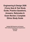 Engineering & Design 2026 &vert; Every Quiz & Test Study Guide&comma; Practice Questions&comma; Answers&comma; Rationales & Exam Review