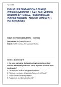 EVOLVE HESI FUNDAMENTALS EXAM &lbrace;3 &NewLine;VERSIONS &lpar;VERSIONS 1&comma; 2 & 3&rpar; EACH VERSION &NewLine;CONSISTS OF 150 Q & A&rcub; &vert; QUESTIONS AND &NewLine;VERIFIED ANSWERS &vert; ALREADY GRADED A&plus; &vert; &NewLine;Plus RATIONALES