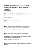 HAZMAT OPS EXAM N 250 ACTUAL EXAM&NewLine;PAPER 2026 QUESTIONS WITH ANSWERS&NewLine;GRADED A&plus;