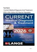 Test Bank For Current Medical Diagnosis And Treatment 2026&comma; 65th Edition By Maxine Papadakis&vert; 9781266135545&vert; All Chapters 1 - 42&vert;LATEST 2026