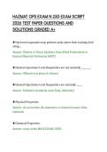 HAZMAT OPS EXAM N 250 EXAM SCRIPT&NewLine;2026 TEST PAPER QUESTIONS AND&NewLine;SOLUTIONS GRADED A&plus;