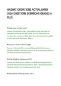 HAZMAT OPERATIONS ACTUAL PAPER&NewLine;2026 QUESTIONS SOLUTIONS GRADED A&NewLine;PLUS&NewLine;