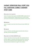 HAZMAT OPERATIONS FINAL SCRIPT 2026&NewLine;FULL QUESTIONS CORRECT ANSWERS&NewLine;STUDY GUIDE&NewLine;