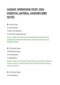 HAZMAT OPERATIONS STUDY 2026&NewLine;ESSENTIAL MATERIAL ANSWERS BRIEF&NewLine;NOTES&NewLine;