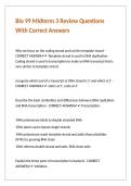 Bio 99 Midterm 3 Review Questions With Correct Answers