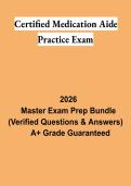 Certified Medication Aide Practice Exam PDF &vert; Medication Aide Study Guide&comma; Practice Questions & Exam Review 2026