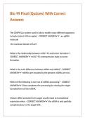Bio 99 Final &lpar;Quizzes&rpar; With Correct Answers&period;