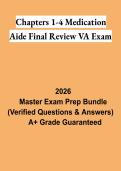 Chapters 1&ndash;4 Medication Aide Final Review VA Exam PDF &vert; Virginia Medication Aide Study Guide&comma; Practice Questions & Exam Prep 2026