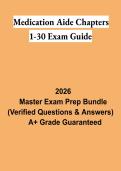Medication Aide Chapters 1&ndash;30 Exam Guide PDF &vert; Certified Medication Aide Study Guide&comma; Practice Questions & Exam Review 2026
