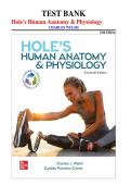 Hole's Human Anatomy & Physiology 16th Edition Test Bank &vert; Charles J&period; Welsh