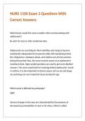 NURS 1100 Exam 3 Questions With Correct Answers