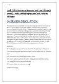 Utah &lpar;UT&rpar; Contractor Business and Law Ultimate &NewLine;Exam &vert; Latest Verified Questions and Detailed &NewLine;Answers  