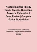 Accounting 2026 &vert; Study Guide&comma; Practice Questions&comma; Answers&comma; Rationales & Exam Review