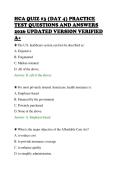 HCA QUIZ &num;3 &lpar;DAY 4&rpar; PRACTICE&NewLine;TEST QUESTIONS AND ANSWERS&NewLine;2026 UPDATED VERSION VERIFIED&NewLine;A&plus;&NewLine;