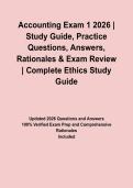 Accounting Exam 1 2026 &vert; Study Guide&comma; Practice Questions&comma; Answers&comma; Rationales & Exam Review