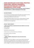 KUBY IMMUNOLOGY EXAM 2026 &vert; PRACTICE QUESTIONS&comma; VERIFIED ANSWERS & DETAILED RATIONALES &vert; COMPLETE IMMUNOLOGY STUDY GUIDE