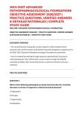 WGU D027 ADVANCED PATHOPHARMACOLOGICAL FOUNDATIONS OBJECTIVE ASSESSMENT 2026&sol;2027 &vert; PRACTICE QUESTIONS&comma; VERIFIED ANSWERS & DETAILED RATIONALES &vert; COMPLETE STUDY GUIDE