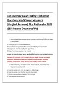 ACI Concrete Field Testing Technician &NewLine;Questions And Correct Answers &NewLine;&lpar;Verified Answers&rpar; Plus Rationales 2026 &NewLine;Q&A Instant Download Pdf 