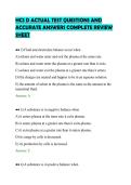 HCS D ACTUAL TEST QUESTIONS AND&NewLine;ACCURATE ANSWERS COMPLETE REVIEW&NewLine;SHEET