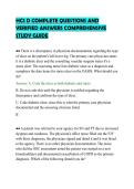 HCS D COMPLETE QUESTIONS AND&NewLine;VERIFIED ANSWERS COMPREHENSIVE&NewLine;STUDY GUIDE&NewLine;