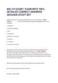 BIO 215 EXAM 1 EXAM WITH 100&percnt; DETAILED CORRECT ANSWERS 2025&sol;2026 STUDY SET&NewLine;&NewLine;