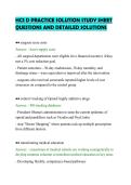 HCS D PRACTICE SOLUTION STUDY SHEET&NewLine;QUESTIONS AND DETAILED SOLUTIONS&NewLine;