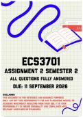 ECS3701 Assignment 2 Semester 2 MEMO &vert; Due 11 September 2026
