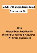 WGU D184 Standards-Based Assessment Test PDF &vert; SBA Exam Study Guide&comma; Practice Questions & Exam Review 2026