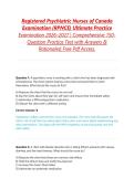 Registered Psychiatric Nurses of Canada Examination &lpar;RPNCE&rpar; Ultimate Practice Examination 2026&ndash;2027 &vert; Comprehensive 150-Question Practice Test with Answers & Rationales&vert; Free Pdf Access
