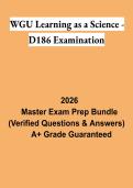 WGU Learning as a Science D186 Examination PDF &vert; Study Guide&comma; Practice Questions & Exam Review 2026
