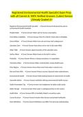 Registered Environmental Health Specialist Exam Prep with all Correct & 100&percnt; Verified Answers &vert;Latest Version &vert;Already Graded A&plus;