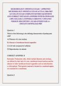 MICROBIOLOGY OPENSTAX EXAM &sol; APPROVED MICROBIOLOGY OPENSTAX EXAM ACTUAL 2026&sol;2027 ACCURATE EXAM COMPLETE REVISED QUESTIONS AND CORRECT DETAILED ANSWERS WITH RATIONALES &lpar;100&percnt; RELIABLE ANSWERS&rpar; CURRENTLY UPDATED VERSION 2026 EDITION &vert;GUARANTEED PASS A&plus; &vert;INS