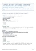 RICE UNIVERSITY ADVANCED MANAGEMENT ACCOUNTING 2026&ndash;2027 &ndash; ACCT 422 PRACTICE QUESTIONS&comma; ANSWERS & COMPREHENSIVE EXAM STUDY GUIDE