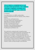 TEXAS MEDICAL JURISPRUDENCE &lpar;JP&rpar; &NewLine;EXAMINATION QUESTIONS AND CORRECT &NewLine;ANSWERS &lpar;VERIFIED ANSWERS&rpar; PLUS &NewLine;RATIONALES 2026&sol;2027 Q&A &vert; INSTANT &NewLine;DOWNLOAD PDF 