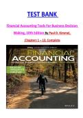 Test Bank for Financial Accounting&colon; Tools for Business Decision Making 10th Edition By Paul D&period; Kimmel&comma; Jerry J&period; Weygandt ISBN 978-1119791089