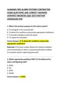 Alabama Fire Alarm Systems Contractor Exam Questions and Correct Answers
