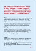 NR 507 Advanced Pathophysiology Exam 1 Practice Questions &vert; Complete Exam with 100&percnt; Verified Correct Answers and Detailed Rationales &vert; Chamberlain University &vert; Latest Update - 2026&sol;2027 &vert; Already Graded A&plus;