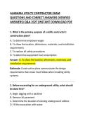 Alabama Utility Contractor Exam Questions and Correct Answers