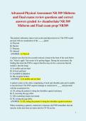 Advanced Physical Assessment NR 509 Midterm and Final exams review questions and correct answers graded A&plus; chamberlain&sol; NR 509 Midterm and Final exam prep&sol; NR509