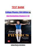 Test Bank For College Physics by Alan Giambattista ISBN 978-1260547719